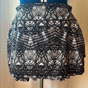 Pleated tiered tie-dye skort